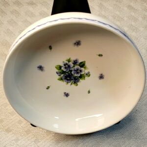 Hankook Bone‎ China Trinket Bowl Dish Pansy Violet